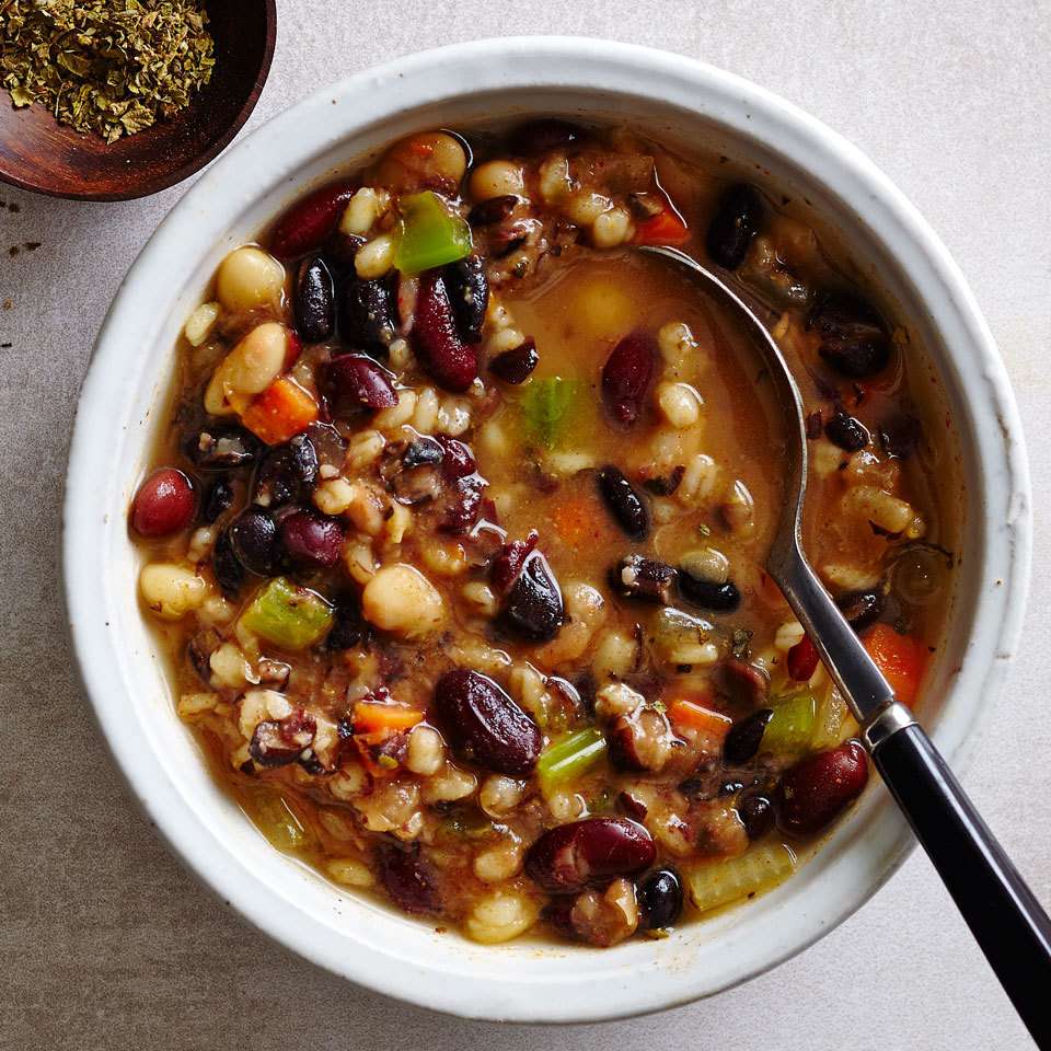 image of bean and barley soup